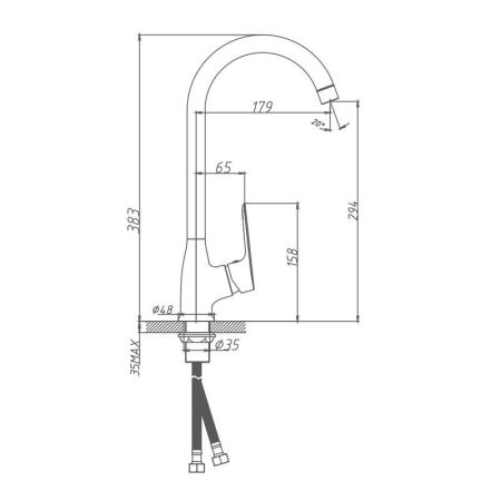 Смеситель для кухни Haiba HB70506, хром