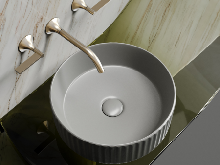 Умывальник чаша накладная круглая (цвет Антрацит Матовый) Элемент (Element) 360x360x115мм, артикул CN6057MH