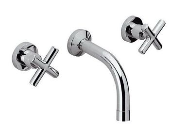 Daniel Jax, встраиваемый в стену двухвентильный смеситель для раковины (излив 20,4 см), цвет хром