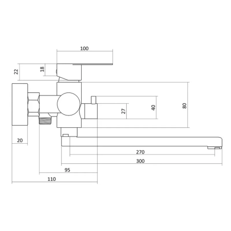 Смеситель для ванны Славен СЛ-ОД-Ж31, сатин