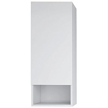 Полупенал PERFECTO, 35 см, подвесной, правый, 1 дверца, push-to-open, 1 стеклянная полка, белый глянец