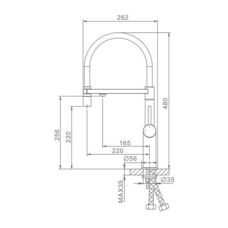 Смеситель для кухни с подключением фильтра Raglo R20.63.09, графит