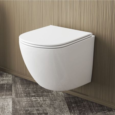 Унитаз подвесной безободковый OWL Vind Cirkel-H с сиденьем DP микролифт