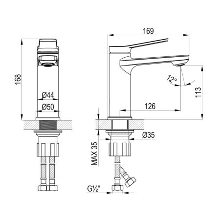 Смеситель Rossinka для раковины монолитный (RS20-11), артикул RS20-11