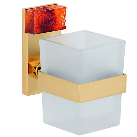 THG GINKGO Стакан стеклянный, подвесной, цвет полированное золото