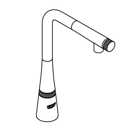 Смеситель для кухни с выдвижным L-образным изливом GROHE Zedra SmartControl, суперсталь (31593DC2)