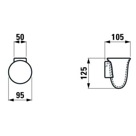 Стакан, Laufen, New Classic, без крышки, ширина, мм-95, глубина, мм-105, высота, мм-125, подвесной, материал стакана-керамика, цвет-белый, артикул 8.7385.4.000.000.1