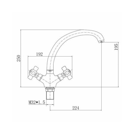 Смеситель для кухни FASHUN A4218, хром