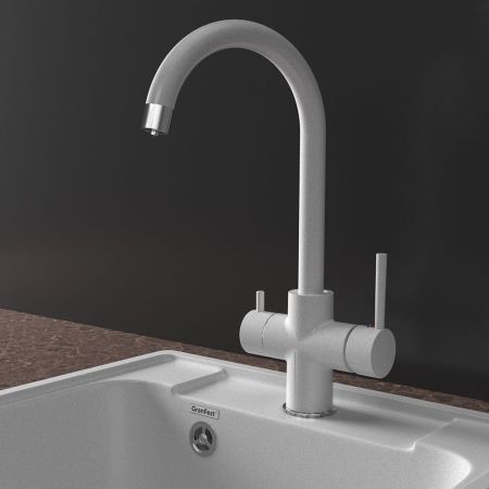 Смеситель для кухни с подключением фильтра GranFestGF-Z-5422, серый