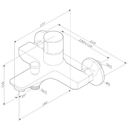 F85A10500 X-Joy, TouchReel смеситель д/ванны/душа, хром, шт. F85A10500 X-Joy, TouchReel смеситель д/ванны/душа, хром, шт.