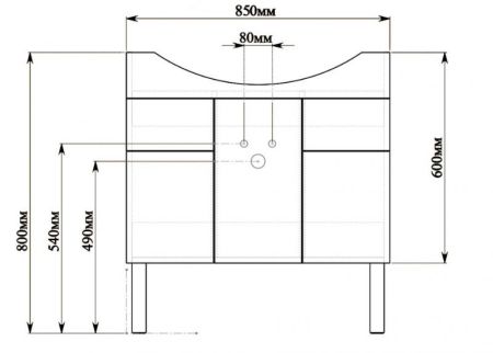 Тумба с раковиной SanVit Прима 90 kprim090 с фактурой под дерево прямые ручки Кедр, артикул kprim090