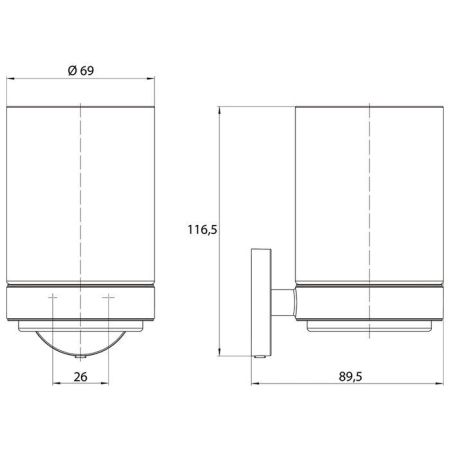 Emco Round Стакан подвесной хрустальное стекло прозр., цвет хром