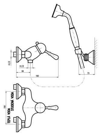 Смеситель для душа Rav Slezak Labe L081.5/2SM