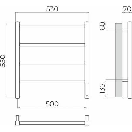 Полотенцесушитель электрический Terminus Ватикан П4 50х55, артикул 4670078544421