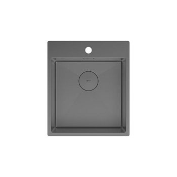 Кухонная мойка Lemark JANGA 440 прямоугольная из нержавеющей стали цвет: графит (9936103)