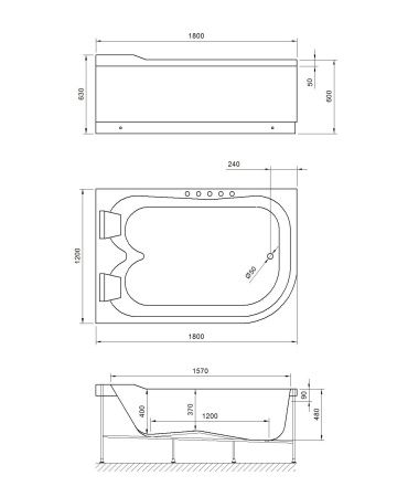 Гидромассажная ванна Royal Bath NORWAY COMFORT 180х120х66 L