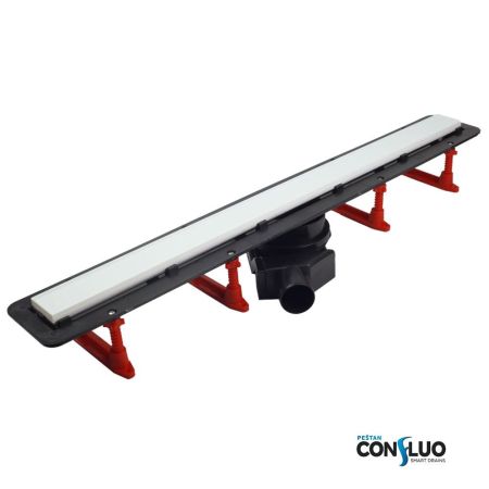 Душевой лоток, Pestan, Confluo Frameless Line White Glass, ширина, мм-120, длина, мм-950, высота, мм-100, монтаж-в пол, пропускная способность, л/сек-0,8, выход Ø50 мм, поворот базы 360°, система отвода вторичного конденсата, сифон-есть, материал сифона-п, артикул 13701216