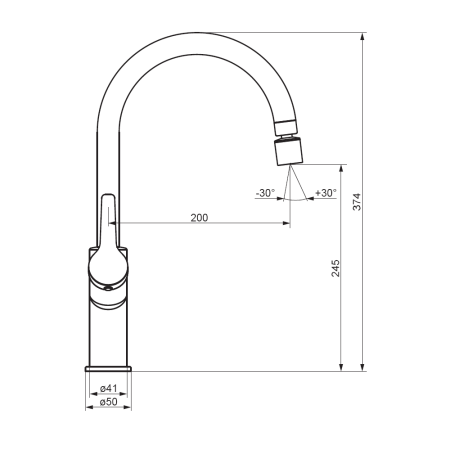 310722000 Eclipse, смеситель для кухни с двухрежимным регулируемым аэратором, хром, артикул 310722000