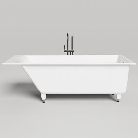 Salini CASCATA KIT Встраиваемая ванна с прямоугольной чашей 1698х750х600мм, ножки, донный клапан "Up&Down", сифон S-Sense, белый матовый, артикул 104313M