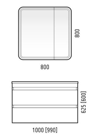 Тумба подвесная "Алабама 100 Z2", белая, Adel 100, артикул SD-00000568