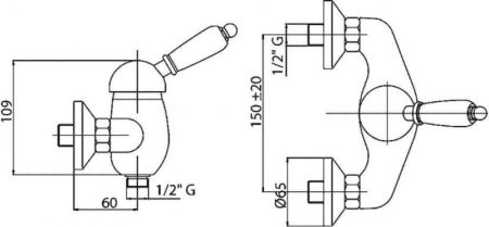Смеситель для душа Cezares Elite ELITE-DM-02-Bi Бронза
