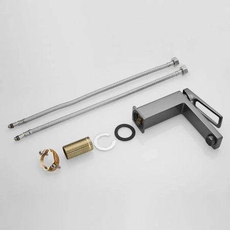 Смеситель для раковины Shevanik S6801T, оружейная сталь, артикул S6801T