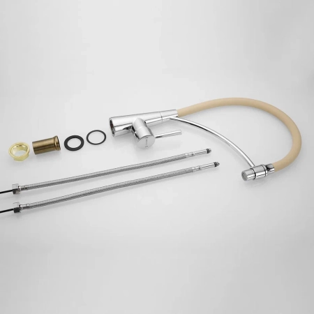 Смеситель для кухни с гибким изливом Shevanik S743-2, хром