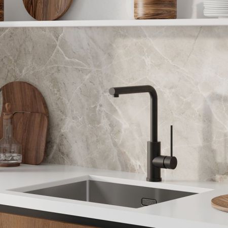 Смеситель IDDIS для кухни черный матовый Rule (RULBLL0i05), артикул RULBLL0i05