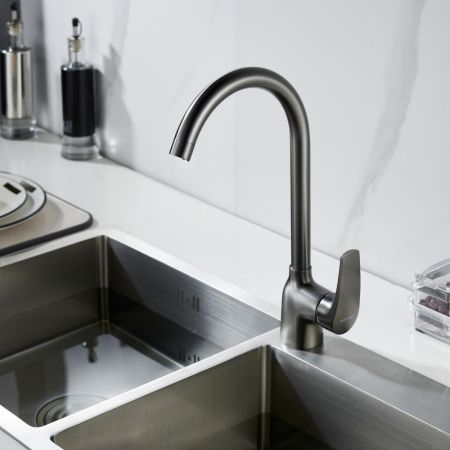 Смеситель для кухни Shevanik S5053T, оружейная сталь, артикул S5053T