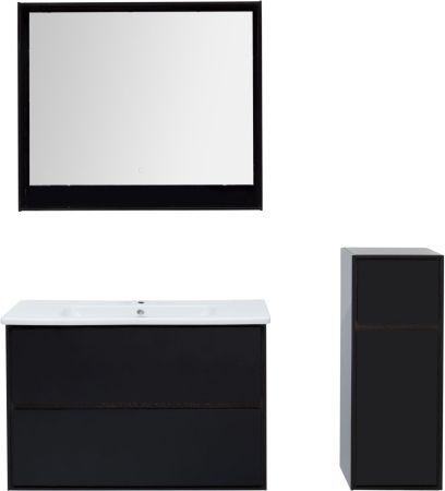 Тумба под раковину Aquanet Милан 100 черный глянец, артикул 00269299