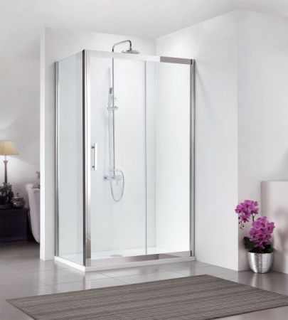 Душевой уголок Bravat Stream 120x80 BS120.3103S профиль Хром стекло прозрачное, артикул BS120.3103S