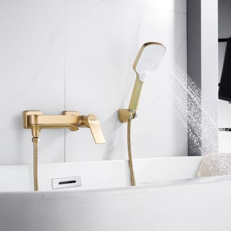 Смеситель для ванны Shevanik S4102G, золотой сатин