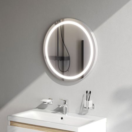 M85AMOX0801WG Универсальное зеркало с контурной LED-подсветкой, ИК- сенсором, круглое, 80 см, артикул M85AMOX0801WG