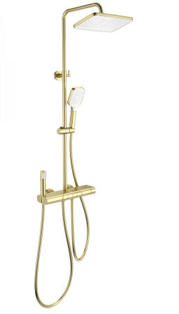 Душевая система с термостатом WONZON & WOGHAND MUSE Legato, Брашированное золото (WW-B4129-BG), артикул WW-B4129-BG