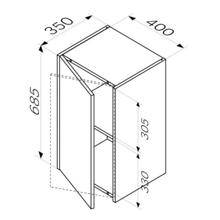 M8FCH0402WM Func, шкаф с полками 40 см (В 700мм), цвет белый матовый, артикул M8FCH0402WM