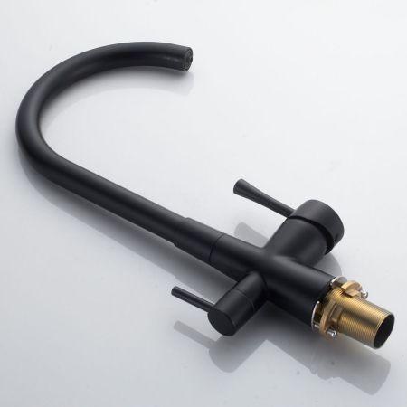 Смеситель для кухни с подключением фильтра Shevanik S428H, черный, артикул S428H