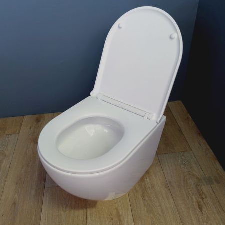 Унитаз подвесной Maretti Elena (торнадо) безободковый с микролифтом, EA10PBM73-844, белый, артикул EA10PBM73-844