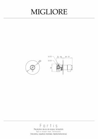 FORTIS См-ль скрытого монтажа моноком. термостат., хром