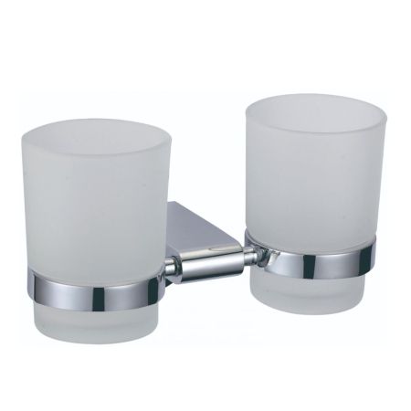 Стакан для ванной комнаты двойной Savol S-007368, хром, артикул S-007368