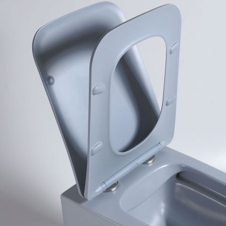 Унитаз подвесной Q-Line VT1-12MO безободковый, цвет океан мат., ультратонкое soft close сиденье, артикул VT1-12MO