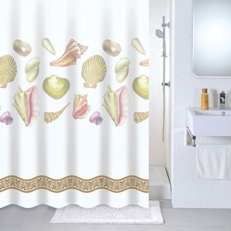 Штора для ванны Milardo Shelly beach 180x180 Разноцветная