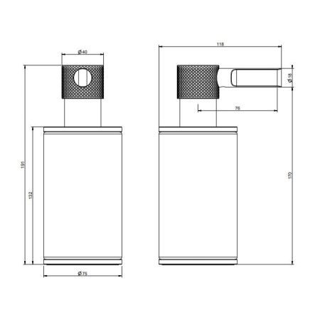 GESSI INCISO Дозатор для жидкого мыла настольный, цвет: черный/золото, артикул 58538#246