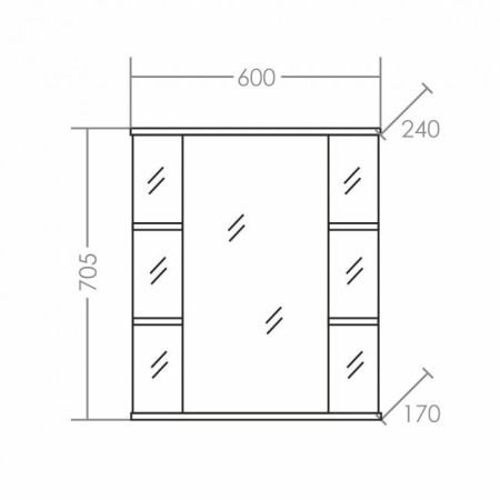 Зеркало "Герда-600" свет, фацет, артикул 101042