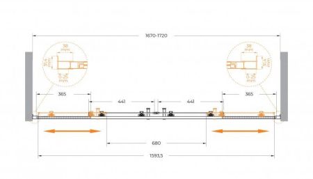 MOLVENO-BF-2-170-C-GM-IV Душевая дверь, артикул MOLVENO-BF-2-170-C-GM-IV