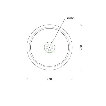 Artceram BRERA Раковина накладная Ø 43 h 15, без отв под смеситель, цвет белый глянцевый