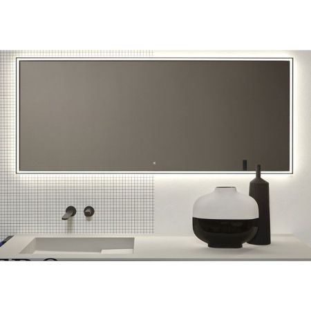 ANTONIO LUPI  Зеркало 1710х750х4 мм., с белой светодиодной подсветкой, с блестящей кромкой, с трансф., рама черная, артикул NASTRO75W Nero