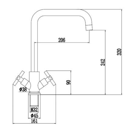 Смеситель для кухни Fmark FS8412H, черный
