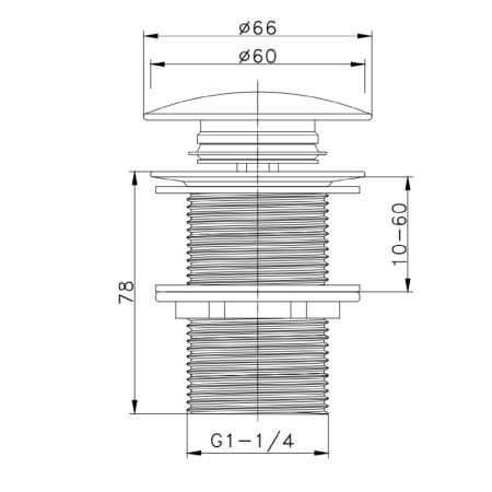 Донный клапан для раковины Raglo R600.02.06, черный