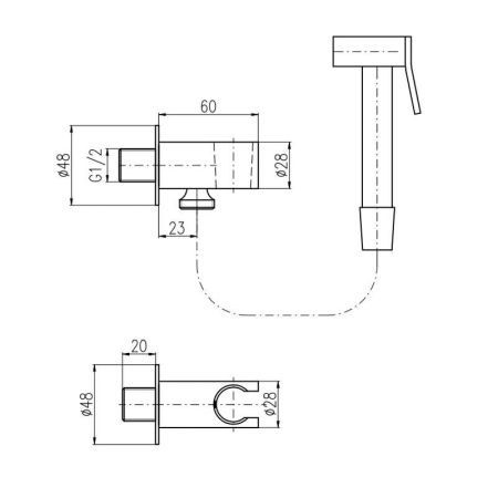 Гигиенический комплект Rav Slezak SK0054/1, хром, артикул SK0054/1