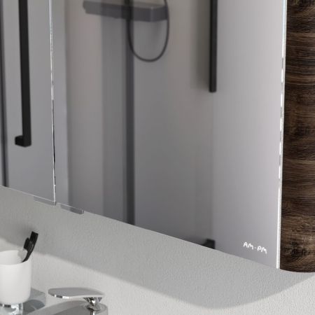 M30MCX1001NF Sensation, зеркало, зеркальный шкаф, 100 см, с подсветкой, орех, текстурированная, шт, артикул M30MCX1001NF